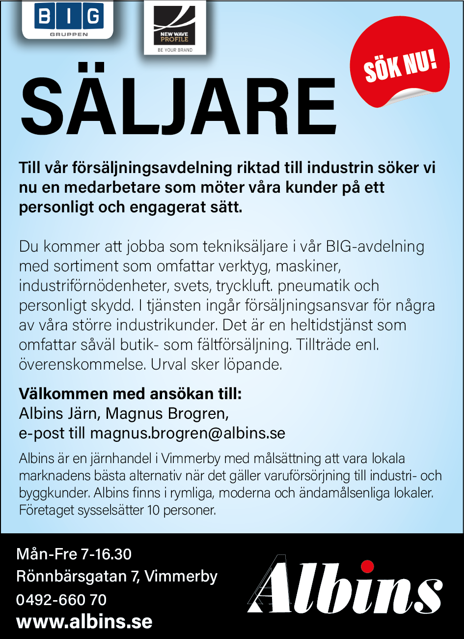 JOBBA PÅ ALBINS